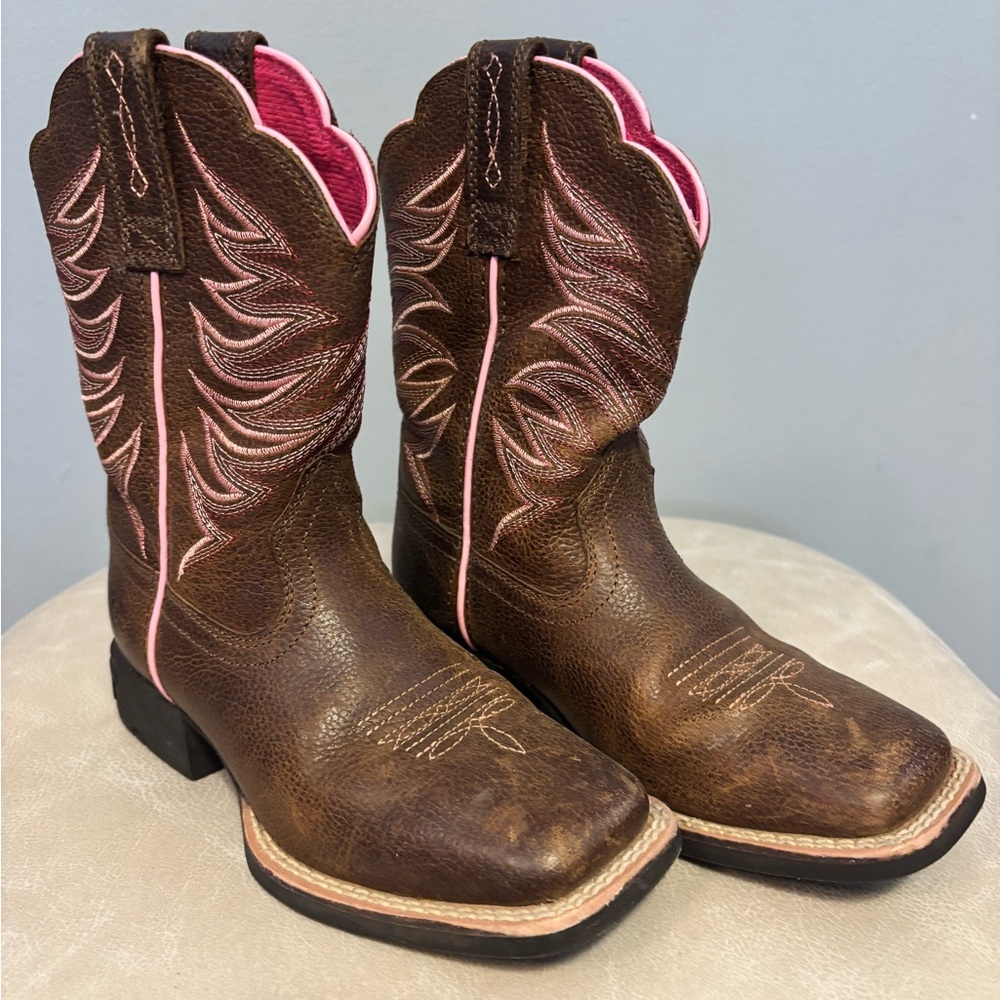 Ariat Kids Brown and Pink Boots